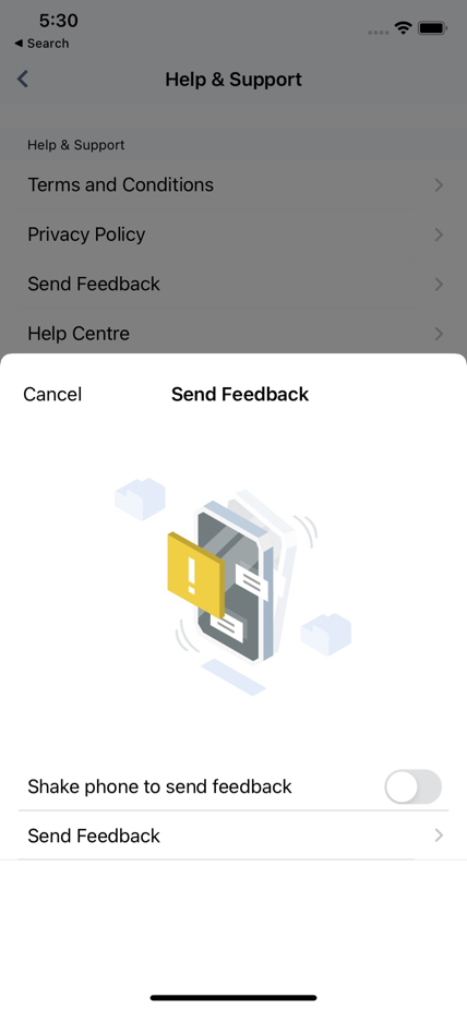 Disable Shake Phone to Open Feedback Form