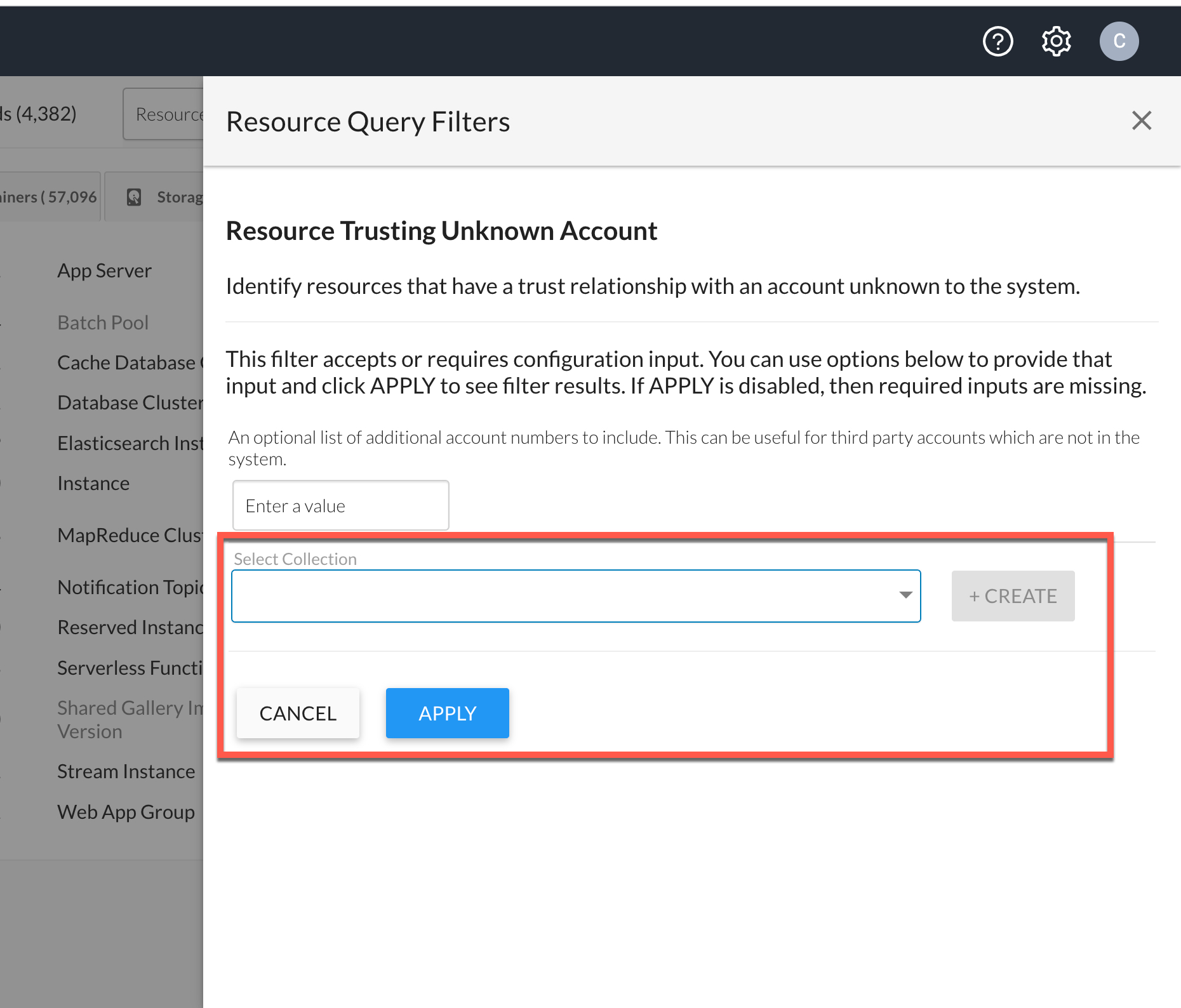 Apply Existing Data Collection to a Resource in the Query Filter Pane