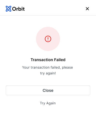 Failed transaction