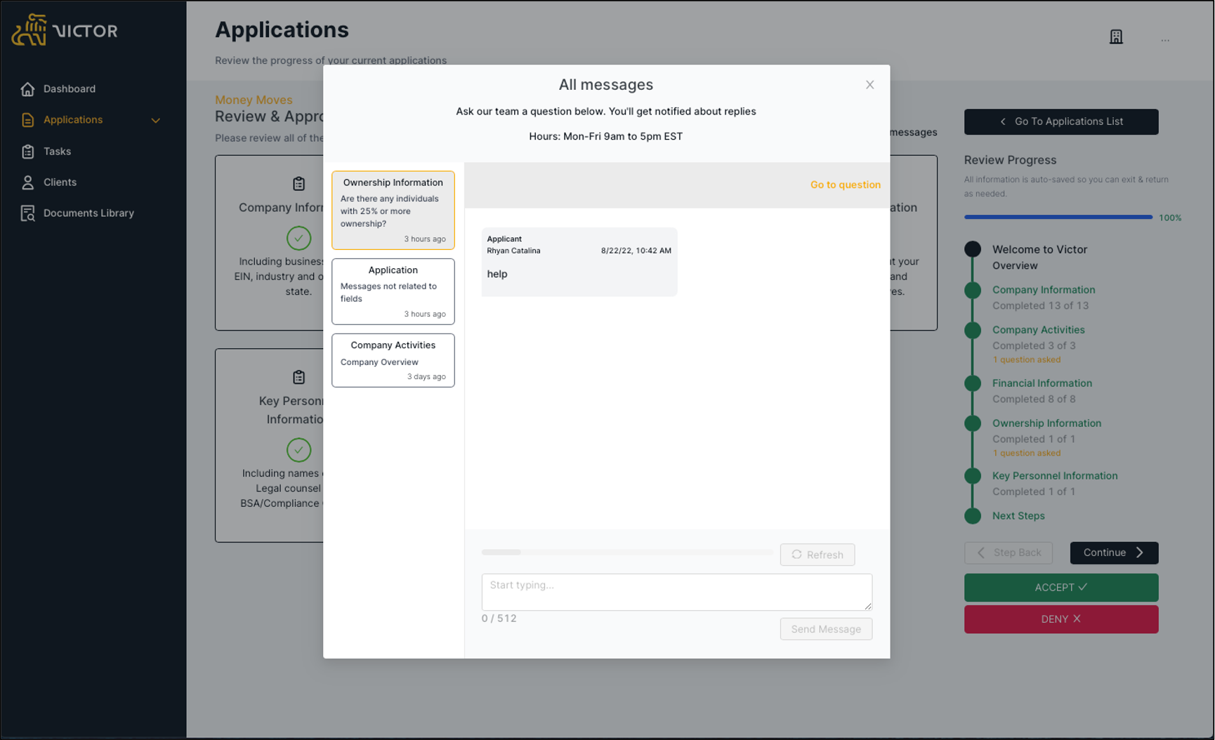 Figure 33. All messages modal