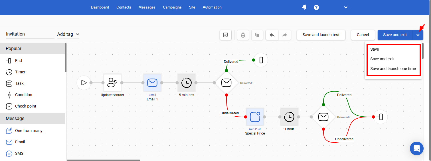 Actions after building workflow