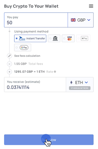 Transak Exchange Screen