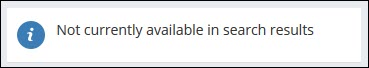 Viewing a Specific Event Not Available alert example