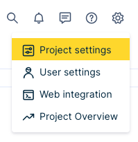 Access project settings in the Bloomreach Engagement webapp