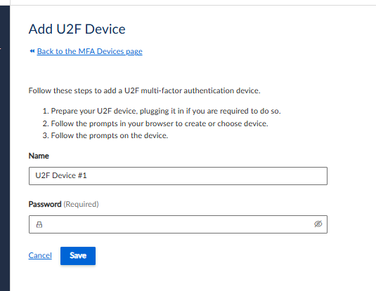 Add U2F Device