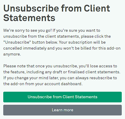 Example Unsubscribe Page