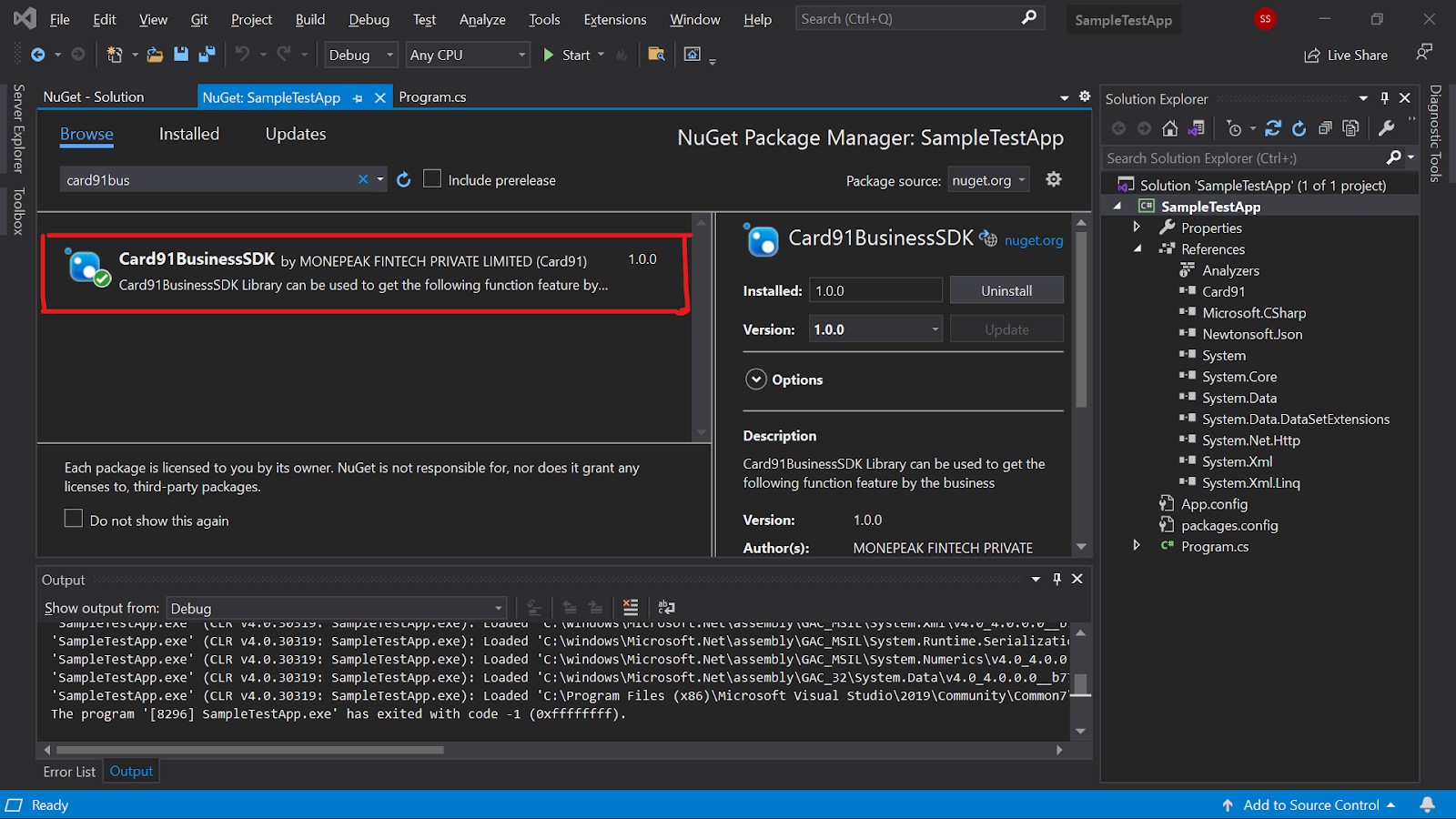 How to add Nuget Package