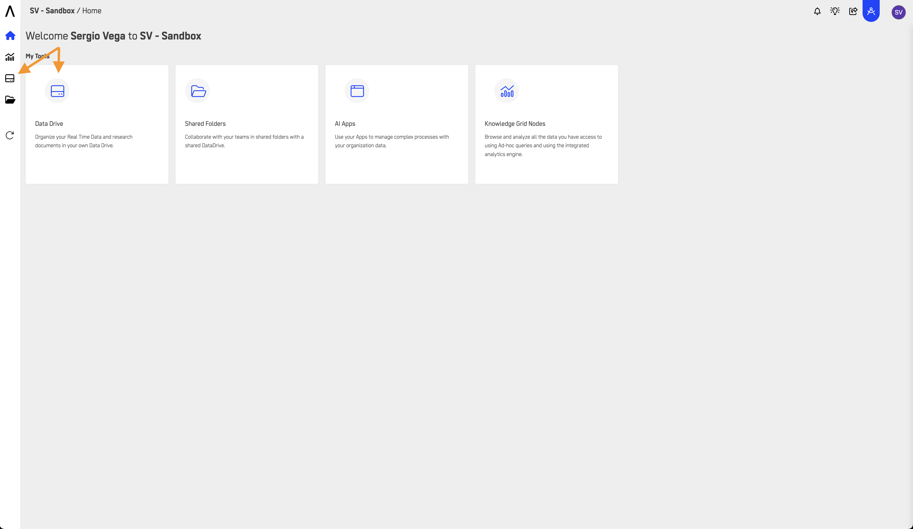 Data Drives from Main Menu