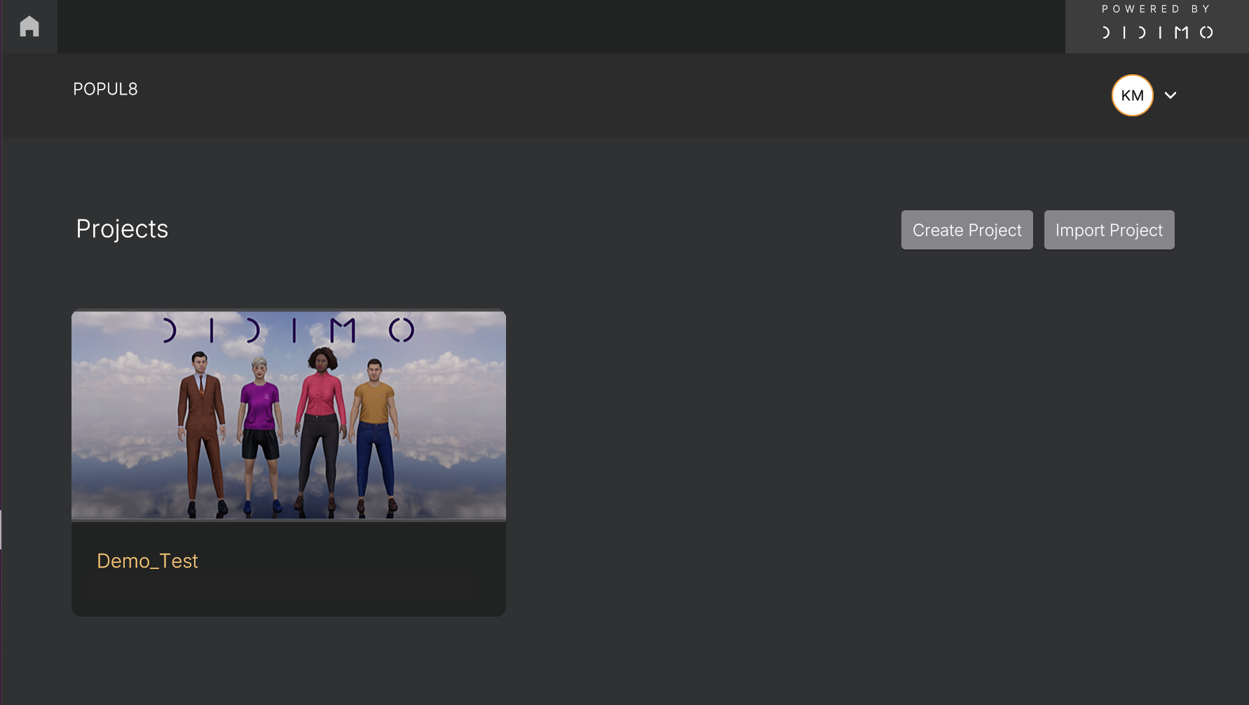 Projects menu.