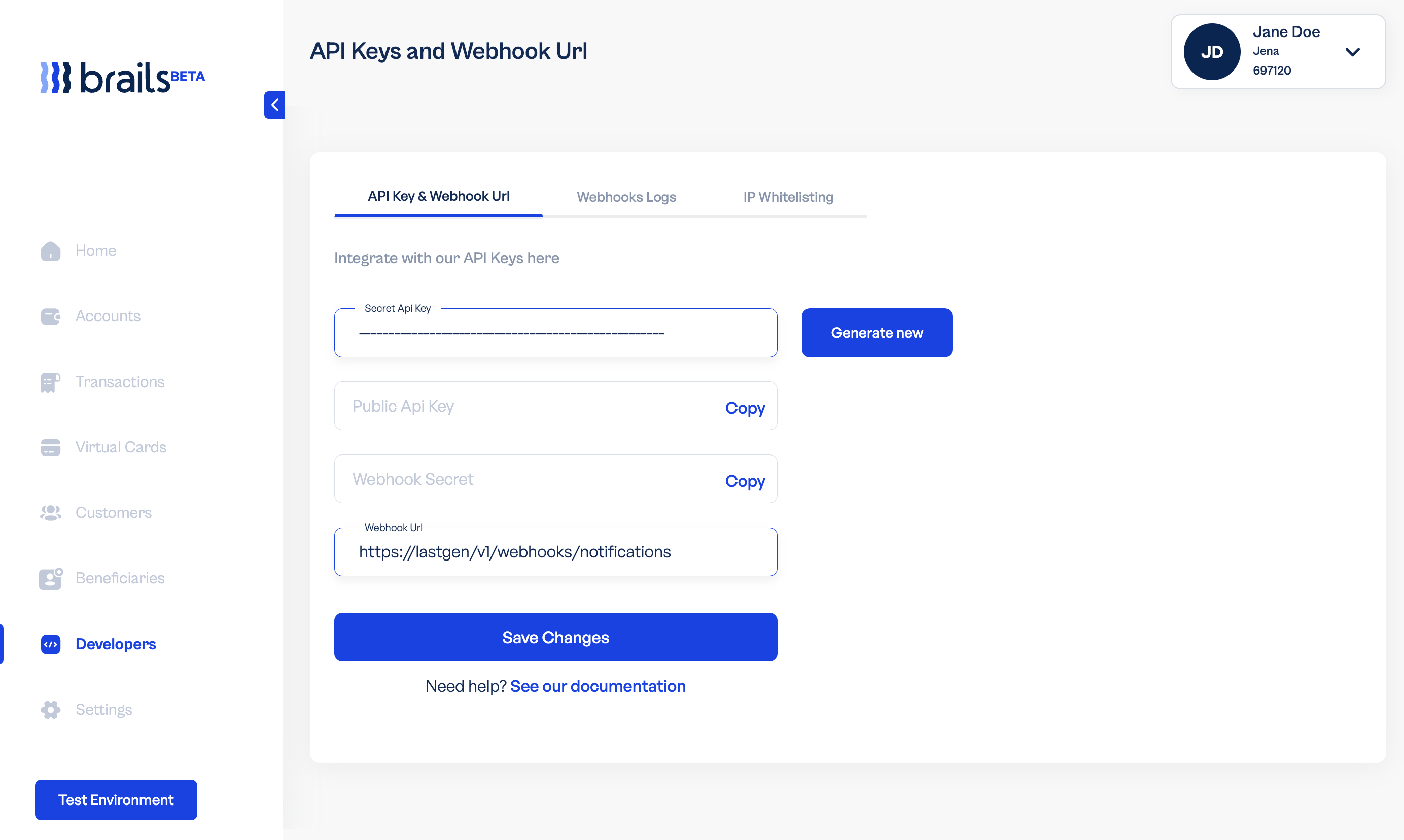 Webhook setup sample