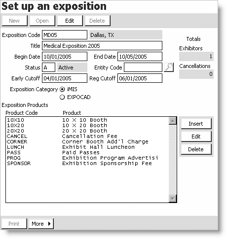 From Exposition, select Set up an exposition, and double-click an exposition