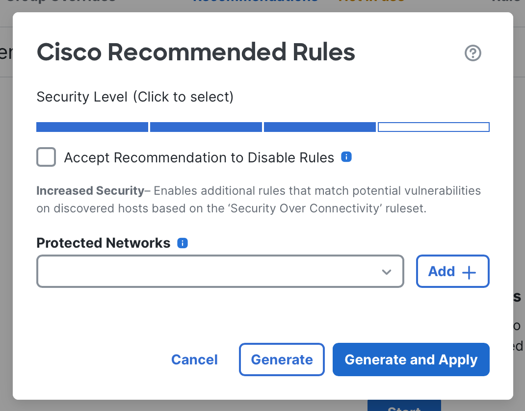 Cisco recommended rules configuration