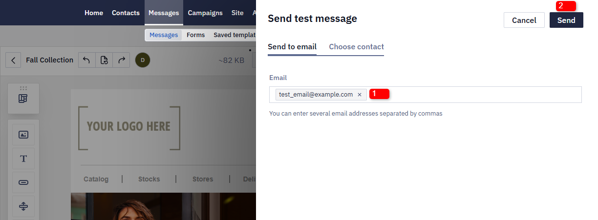 Enter one or more email addresses