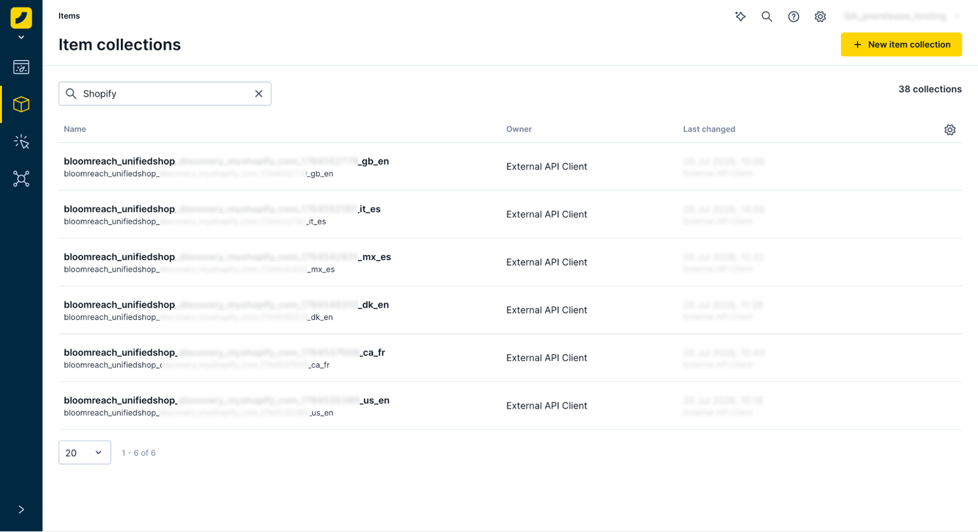 Configure your item collections.