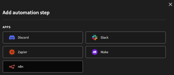 Adding the n8n action step