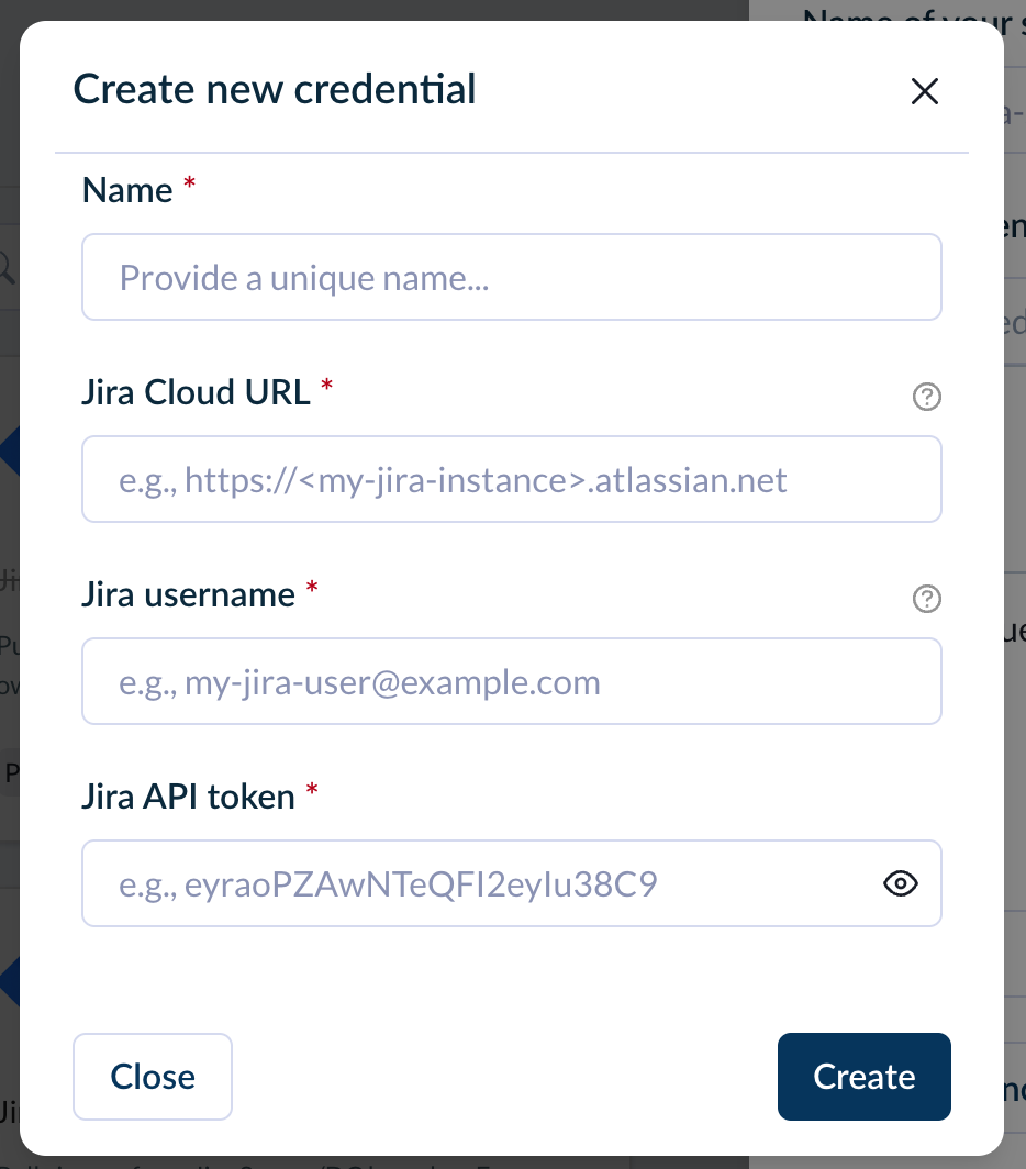 Create Jira Cloud Credential