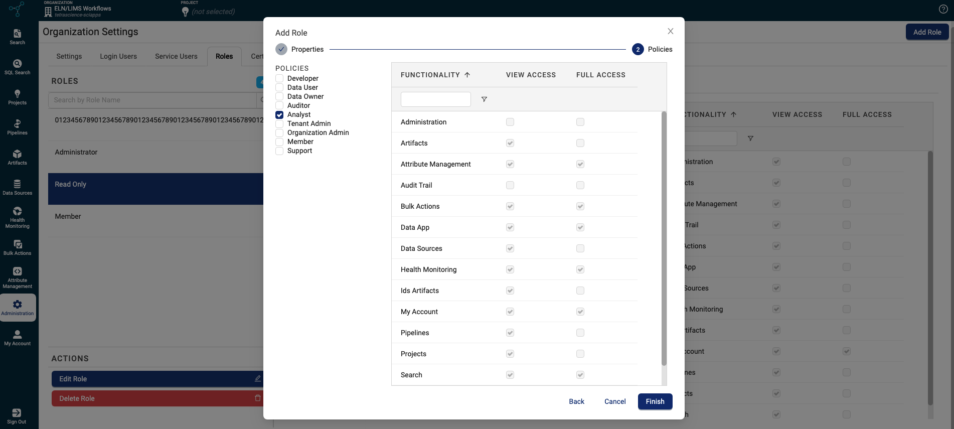 Custom Roles configuration