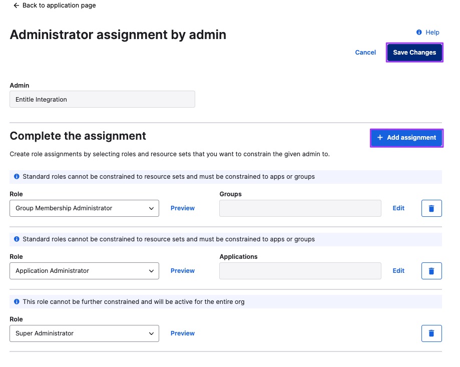 Add adequate assignments based on your chosen scopes