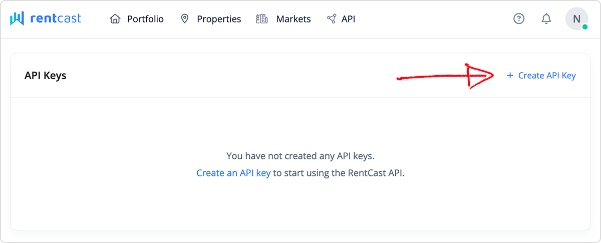 Generating a RentCast API key