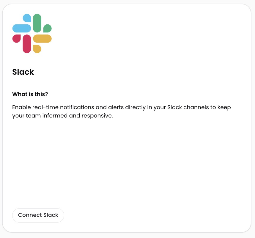 Add to Slack button on the App Integrations page