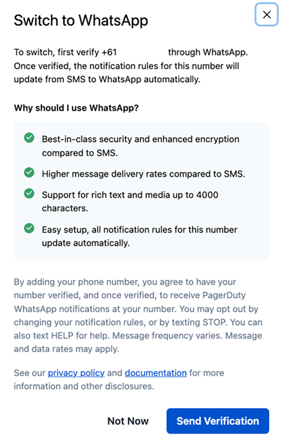 WhatsApp - Send Verification