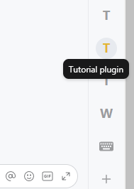 Your plugin pinned on the sidebar
