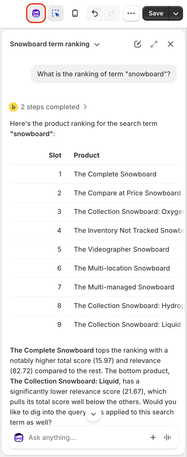 Open Sidekick in Shopify.