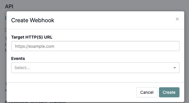 Adding a webhook in the UI.