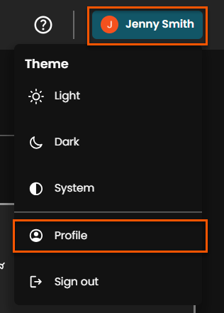 Click on user icon and choose profile 