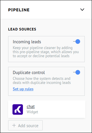 The user can interact with the source and integration through the interface