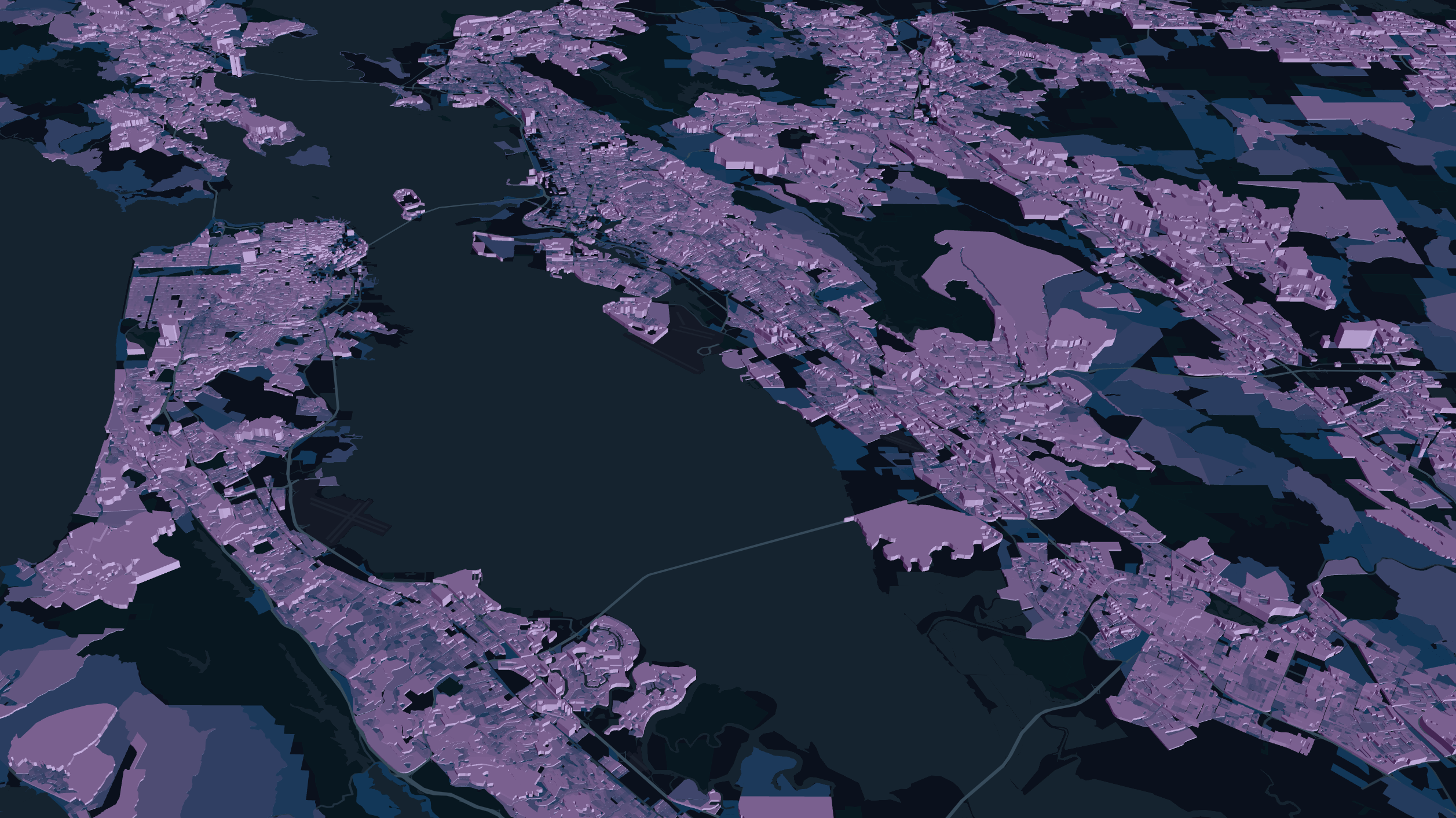 3D vector tiles displaying population for California census tracts.