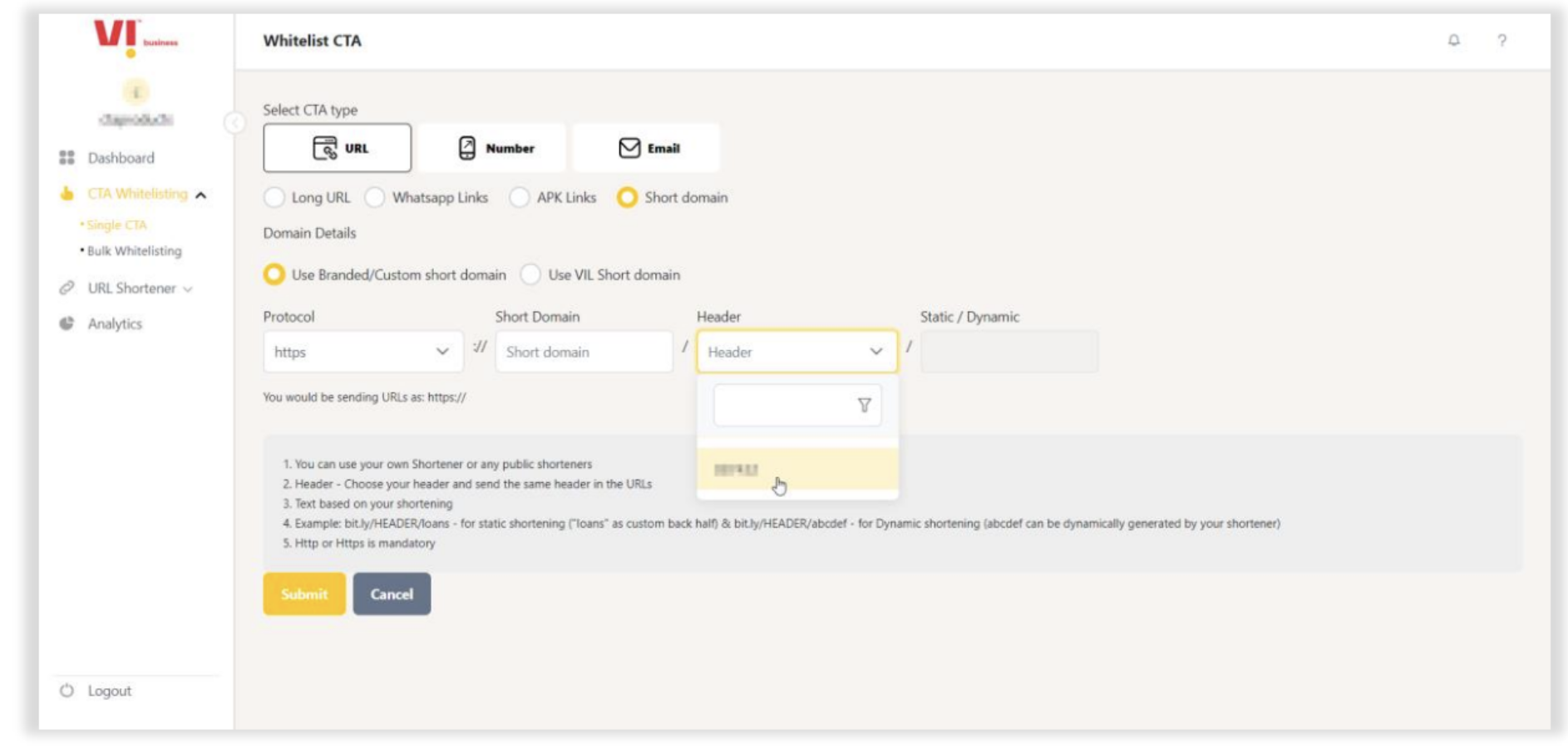 Example of a whitelisting on DLT Portal