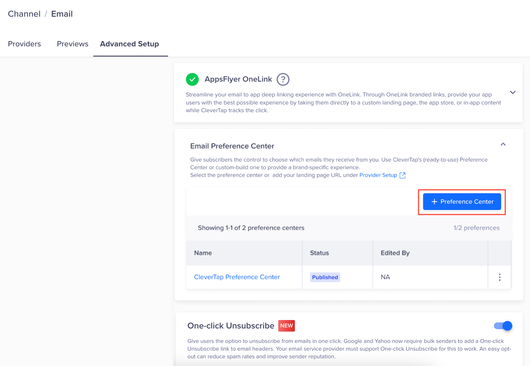 Create Custom Preference Center