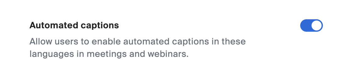 Automatically enable captions for Zoom meetings