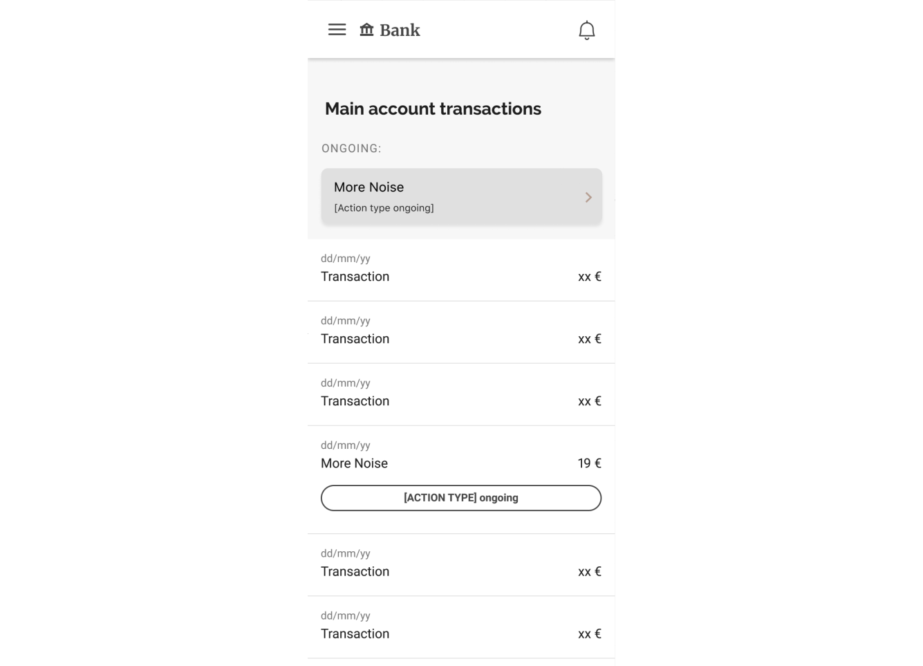 Order status on transactions