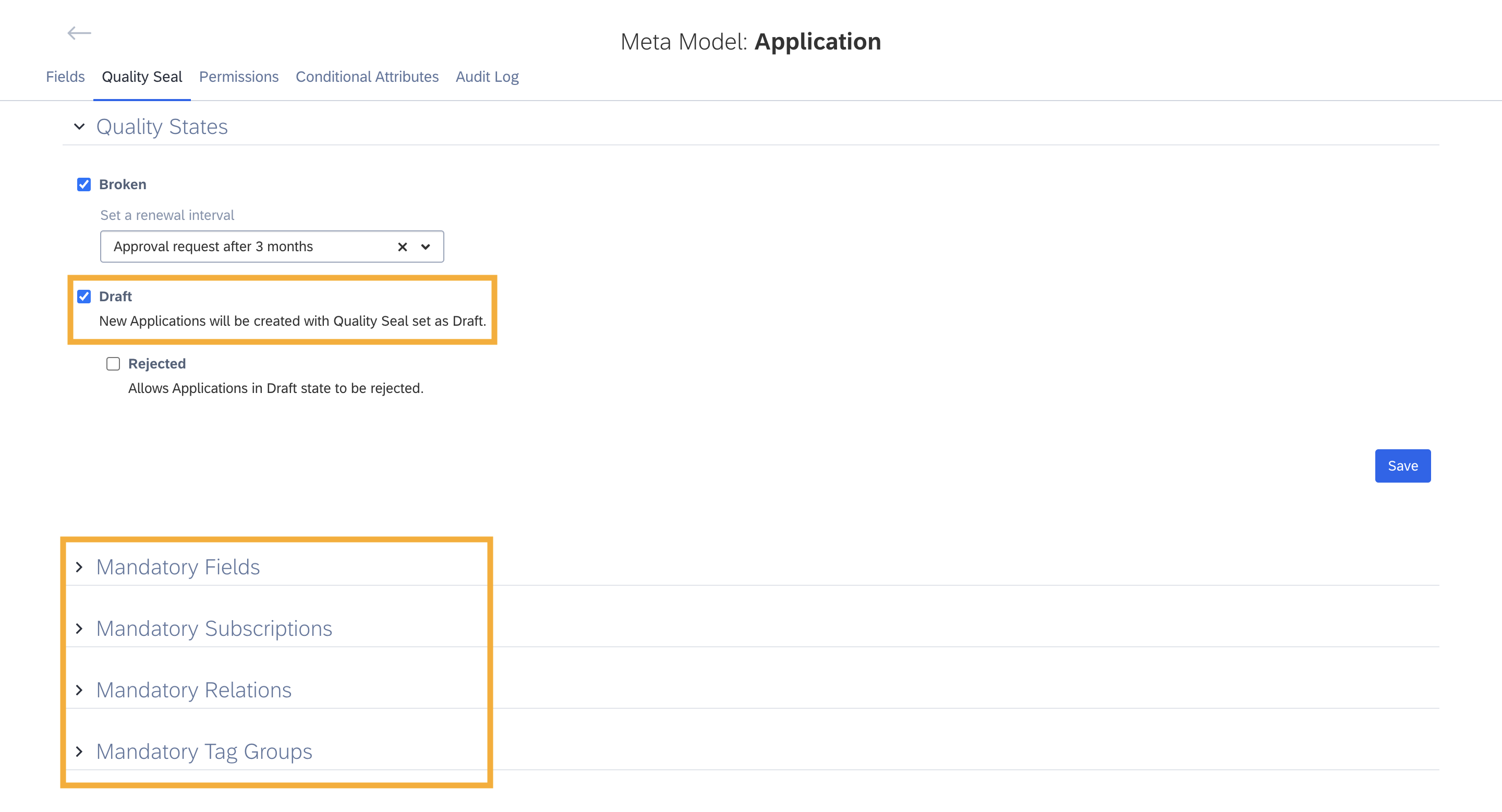 Configuring Mandatory Attributes