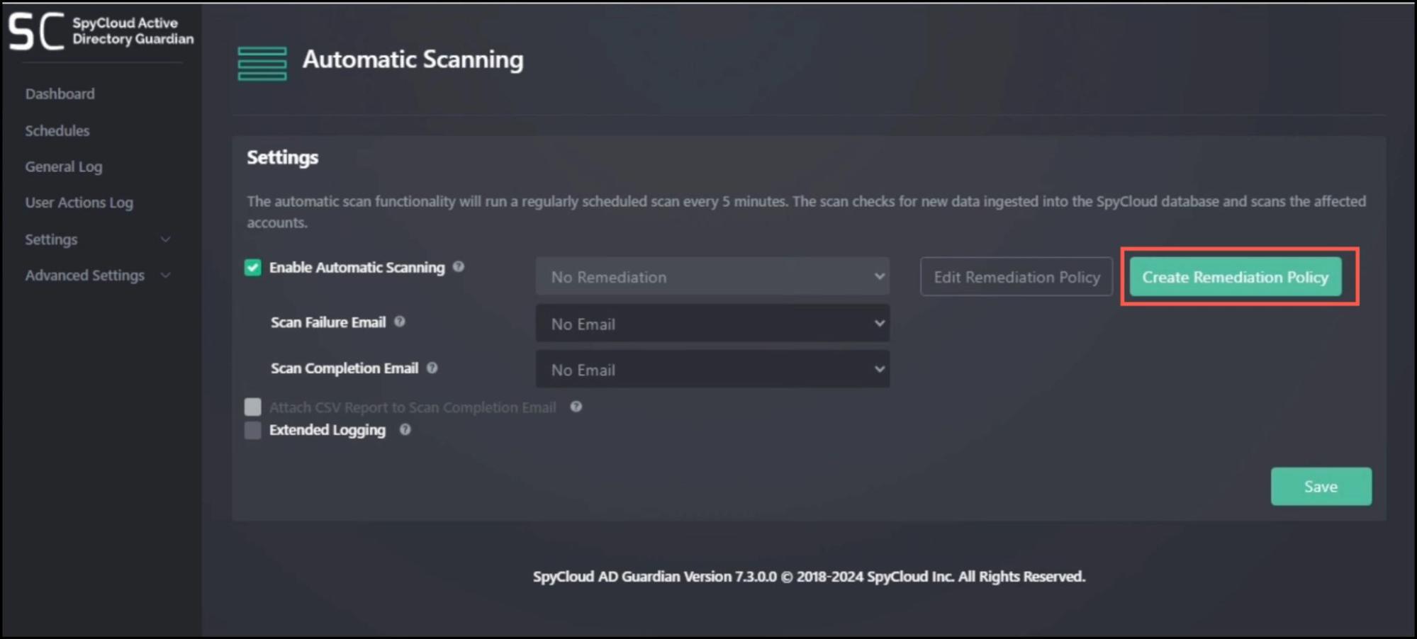Remediation Policy Setup