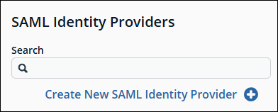 Create New SAML Identity Provider button
