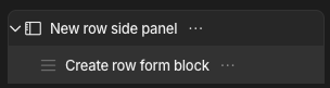 Side panel with nested form block