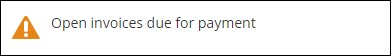 Viewing an Open Invoice alert example