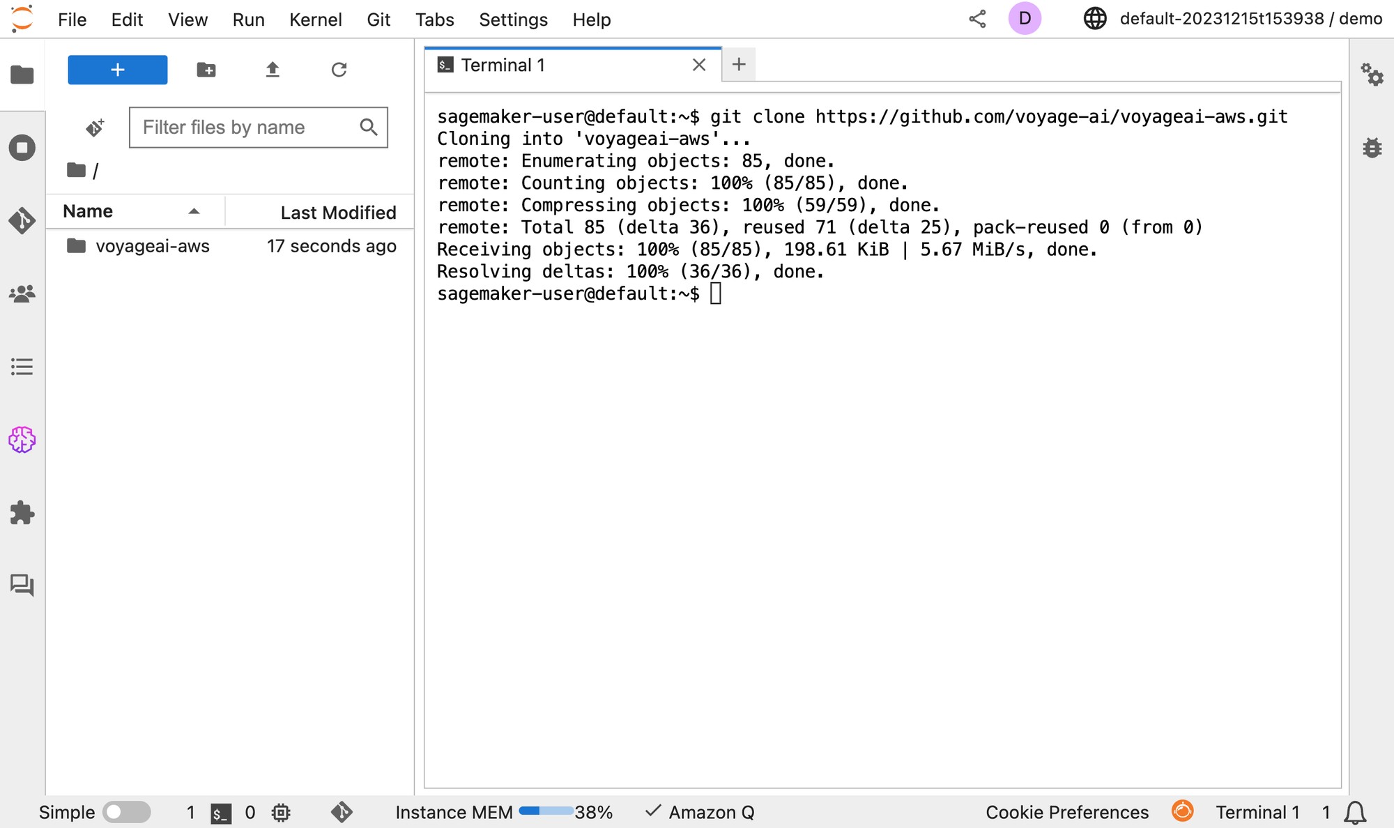 JupyterLab git clone