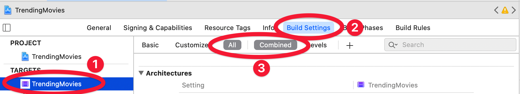 xcode-build-settings.png Open the Build Settings for the application target in Xcode