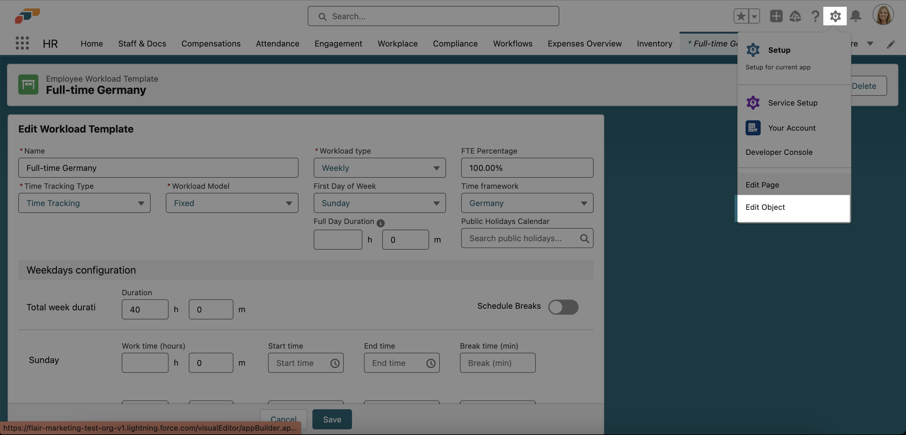 Creating custom Page Layouts for Workload Templates in flair