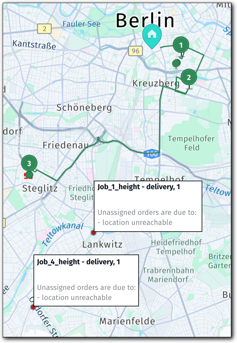 Tour plan after applying multiple violation categories