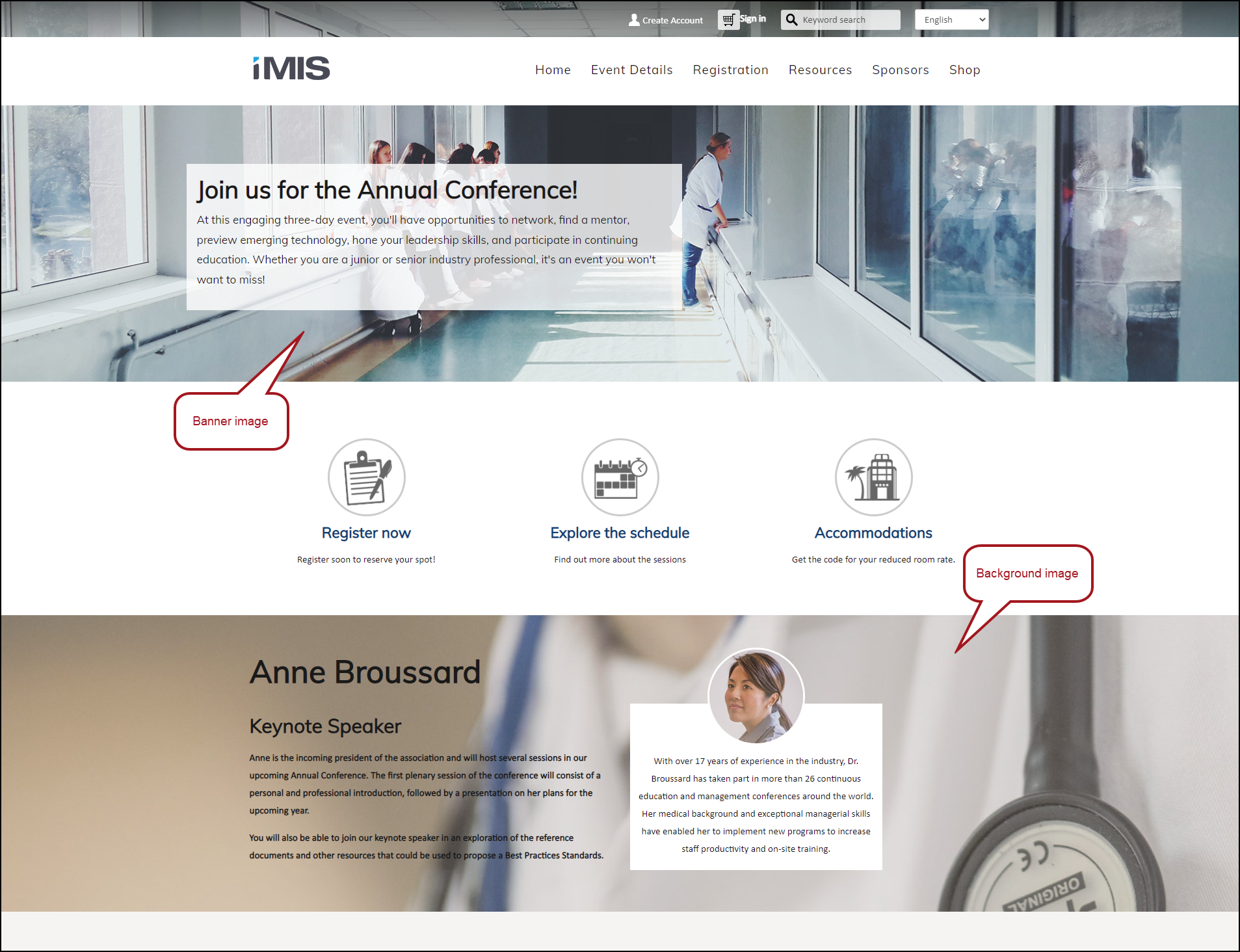 Changing banner images in sample content
