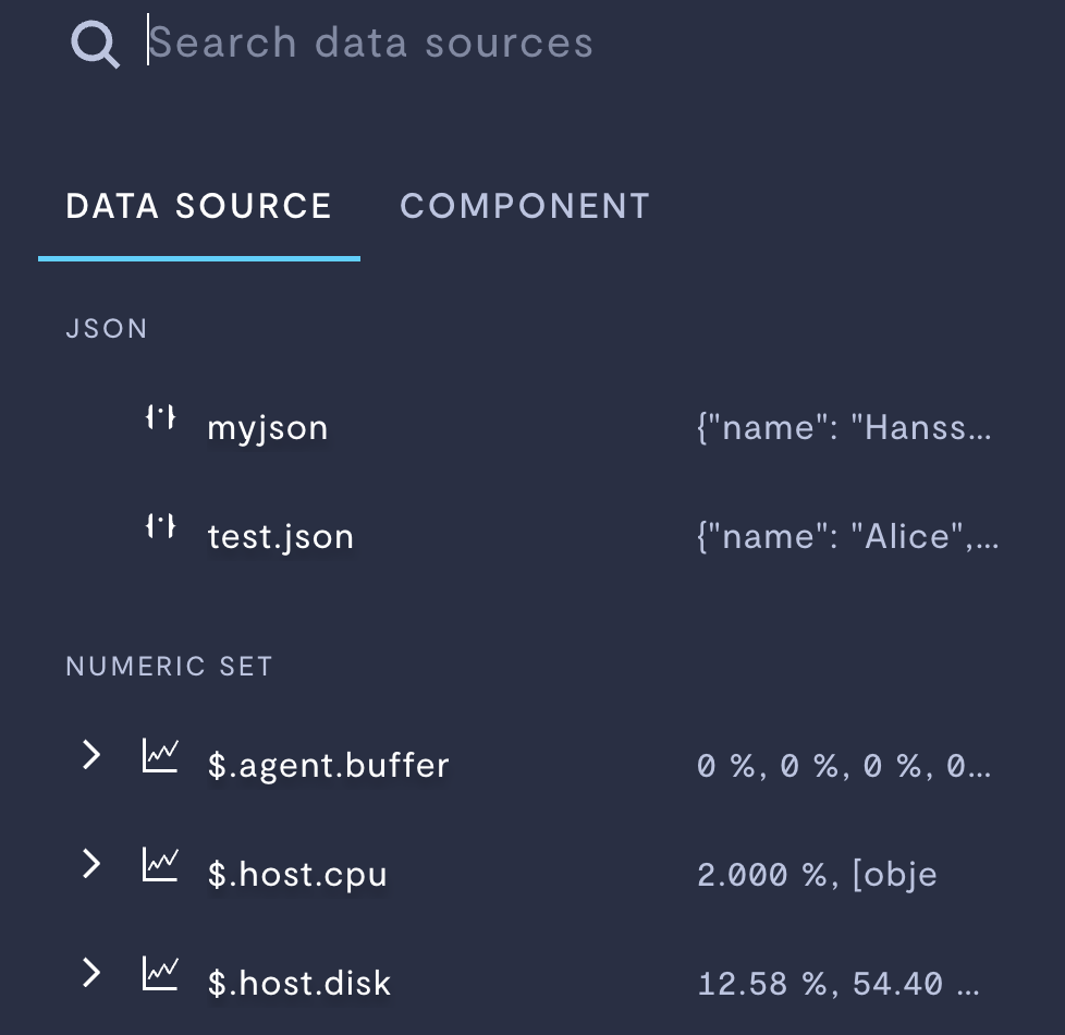 Selecting a data source for your module.