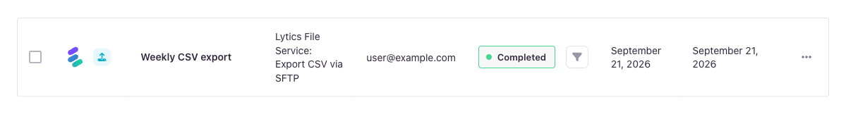 Filter badge on a job in the jobs list