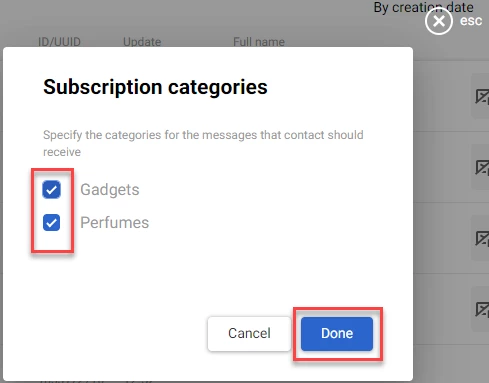 Removing subscription category