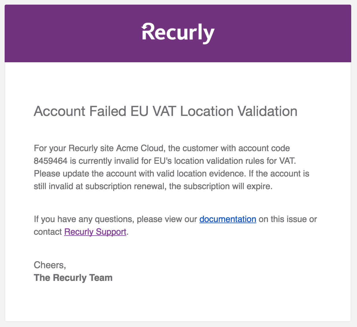 VAT Location Validation