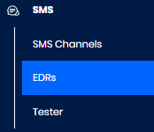 Screenshot of the **SMS** > **EDRs** tab